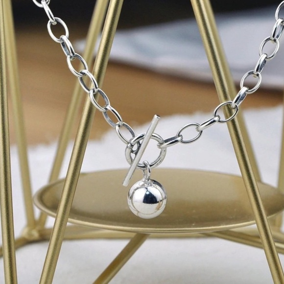 NEW TOGGLE 925 STERLING SILVER LINK NECKLACE - Picture 2 of 6